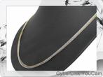 16559 18k collier Drievoudige elegantie in geel- en witgoud, Ophalen of Verzenden, Zo goed als nieuw, Goud