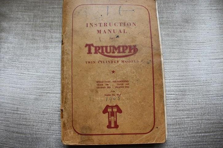 Triumph T100 T110 TR6 TR5 1956 motorcycle instruction manual, Motoren, Handleidingen en Instructieboekjes, Triumph, Ophalen of Verzenden