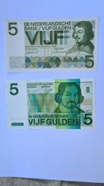 Bankbiljetten UNC 5 gulden 1966 en 1973 topkwaliteit VONDEL, Postzegels en Munten, Bankbiljetten | Nederland, Ophalen of Verzenden