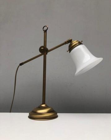 Desk lamp - brass, glass beschikbaar voor biedingen