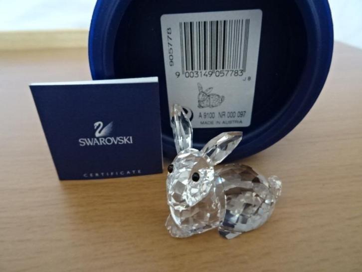 Swarovski Konijn Liggend, Verzamelen, Swarovski, Zo goed als nieuw, Figuurtje, Verzenden