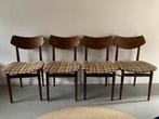Set Midcentury vintage Deens design stoelen, Ophalen, Hout, Gebruikt, Bruin