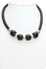 Ketting zwart met zilver, nieuw., Ophalen of Verzenden, Nieuw, Zwart