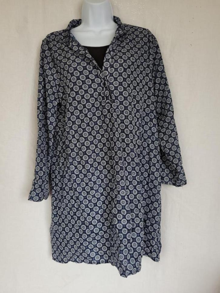 Mooie blauw-witte jurk mt L, Kleding | Dames, Jurken, Zo goed als nieuw, Maat 42/44 (L), Blauw, Knielengte, Ophalen of Verzenden