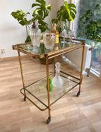 Vintage messing serveerwagen / bar cart, Ophalen of Verzenden, Gebruikt