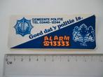 sticker oud TIEL gemeente POLITIE ALARM retro auto, Verzenden, Zo goed als nieuw, Bedrijf of Vereniging