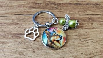 Kettinghanger Duitse herder cabochon met beschermengeltje  beschikbaar voor biedingen