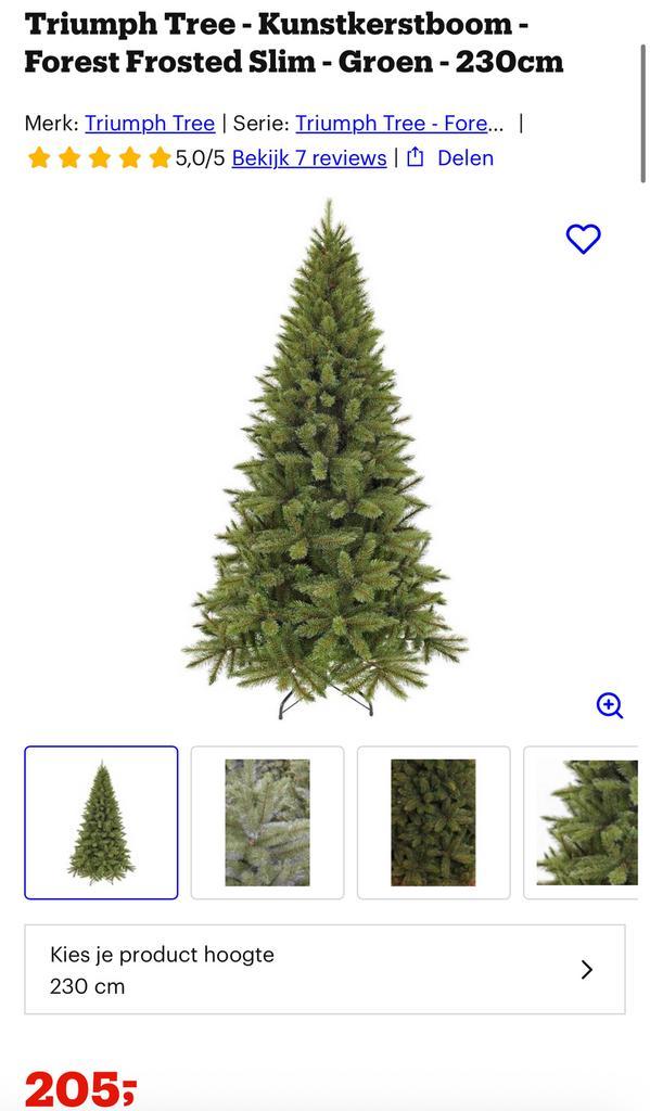 Triumph Tree - Kunstkerstboom - Forest Frosted Slim - 230cm, Diversen, Kerst, Nieuw, Ophalen of Verzenden