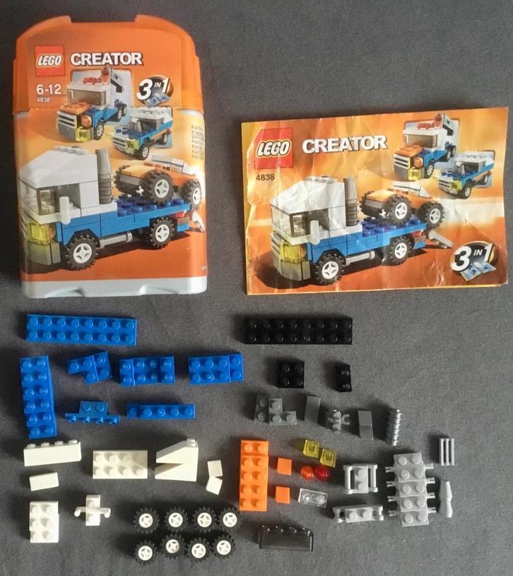 Lego Creator Mini voertuigen - 4838 (3 in 1), Kinderen en Baby's, Speelgoed | Duplo en Lego, Gebruikt, Lego, Complete set, Ophalen of Verzenden