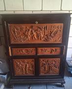 Mooie sierlijke kast/ bureau houtsnijwerk, Antiek en Kunst, Antiek | Meubels | Kasten, Ophalen