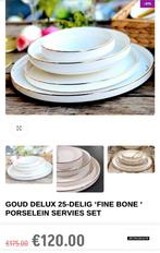 Servies set gouden rand porselein, Ophalen of Verzenden, Zo goed als nieuw, Bord(en), Overige stijlen