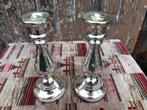 2 dezelfde antieke glazen Arme-luis kandelaars., Ophalen, Glas
