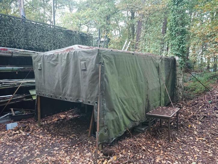 Opslagtent, dekzeil, huif defensie, afdak auto. 6x2,5 meter, Tuin en Terras, Bergingen en Tuinkasten, Gebruikt, Overige typen