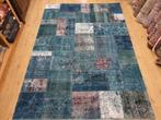 Vintage handgeknoopt oosters tapijt patchwork 298x207