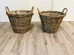2 rieten manden, 42cm x 32cm hoog, met binnenzak, IZGS, Mand, Rond, Ophalen of Verzenden, Zo goed als nieuw