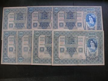 (33) . EZER KORONA 7 stuks . duizend 1000 tausend kronen . beschikbaar voor biedingen