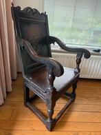 Koningsstoel Antieke Eikenhouten Armstoel, Ophalen