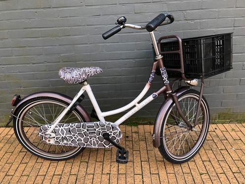 Meisjesfiets omafiets panterprint 20 inch (keurig!), Fietsen en Brommers, Fietsen | Meisjes, Gebruikt, 20 inch, Ophalen