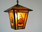 Glas in lood hanglamp lamp met schepen koopvaardijschepen, Ophalen of Verzenden