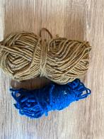 2 bollen Zeeman wol - bruin en blauw, Ophalen, Zo goed als nieuw, Breien of Haken, Wol of Garen