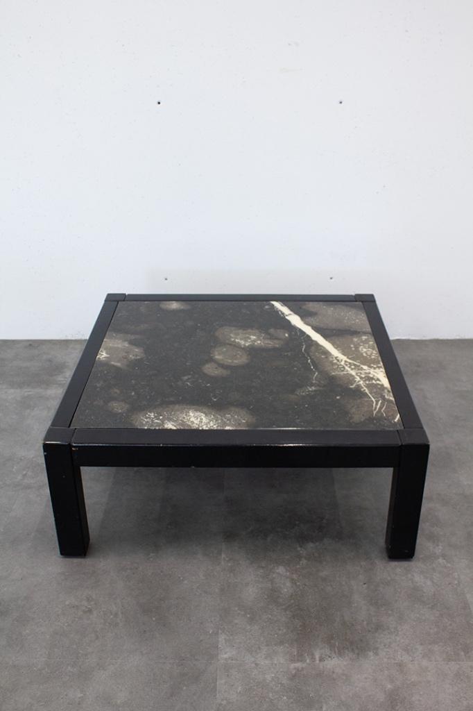 Zwarte vintage salontafel marmeren blad, Antiek en Kunst, Antiek | Meubels | Tafels, Ophalen