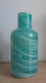 Glazen vaas van ikea gemêleerd,  turquoise en wit, Minder dan 50 cm, Glas, Ophalen of Verzenden, Zo goed als nieuw