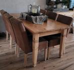 Eetkamerstoelen 6, Bruin, Leer, Ophalen of Verzenden, Zo goed als nieuw