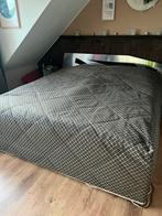 Bedsprei, sprei donkergrijs goud, Huis en Inrichting, Zwart, Tweepersoons, Ophalen of Verzenden, Deken of Dekbed