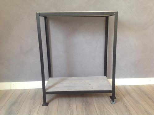 Bijzettafel/serveerwagen/trolley/barwagen zwart, Huis en Inrichting, Tafels | Bijzettafels, Nieuw, Rechthoekig, 60 cm of meer