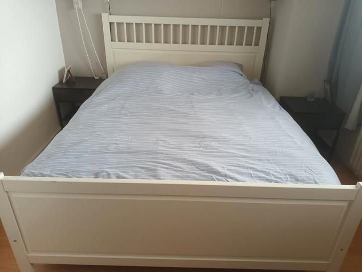 Bedframe Hemnes ikea 200x160cm, Huis en Inrichting, Slaapkamer | Bedden, Gebruikt, Tweepersoons, 160 cm, 200 cm, Hout, Wit, Ophalen