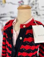 Gucci ajour vest met parelknoop meisje maat 4 NIEUW, Customercare@gucci.com, Gucci, Verzenden, Meisje