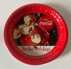 Rond bordje van blik met kerstman van Coca-Cola. Drsn. 20 cm, Ophalen of Verzenden, Zo goed als nieuw