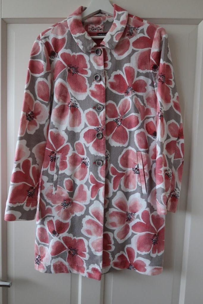 Zomerse blazer gebloemd merk Taifun mt 42 wit/roze/grijs, Kleding | Dames, Jasjes, Kostuums en Pakken, Gedragen, Jasje, Maat 42/44 (L)