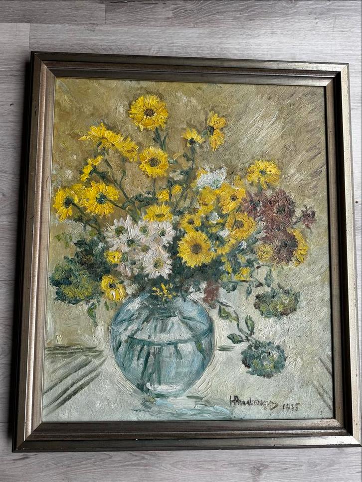 Hildegaard Andereya - Bloemstilleven, 1965, Antiek en Kunst, Kunst | Schilderijen | Klassiek, Ophalen of Verzenden