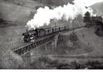 3 zwart/wit foto's van stoomlokomotieven - 29,7 x 20,2 cm, Ophalen of Verzenden, Nieuw, Trein, Kaart of Prent