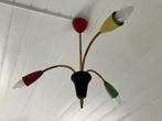 Sputnik 3-armige messing plafondlamp jaren 50/60 vintage, Huis en Inrichting, Ophalen of Verzenden, Gebruikt, Metaal