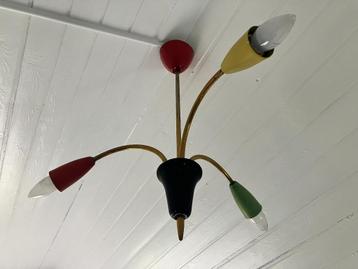 Sputnik 3-armige messing plafondlamp jaren 50/60 vintage beschikbaar voor biedingen
