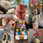 Prachtige 🌷Handbeschilderde 🌷Items Oorbellen,Vazen,Urnen,, Overige kleuren, Nieuw, Ophalen of Verzenden, Glas