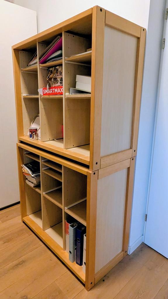 Twee grote open kasten van Schilte, Huis en Inrichting, Kasten | Boekenkasten, Gebruikt, 100 tot 150 cm, Minder dan 100 cm, 50 tot 75 cm