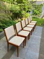 Johannes Andersen Deens vintage teak eetkamerstoelen Uldum, Ophalen, Hout, Bruin, Zo goed als nieuw