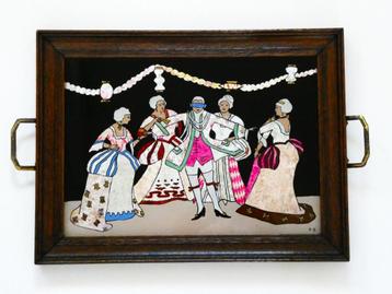 Folie Art dienblad silhouet Victoriaans Blindemannetje spel beschikbaar voor biedingen