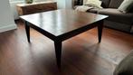 Grenen donker gelakte salontafel 110x110, Ophalen, 50 tot 75 cm, Vierkant, Grenenhout