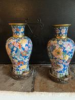 Twee chinese cloisonné vazen, Antiek en Kunst, Antiek | Vazen, Ophalen