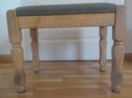 Eiken hocker met groene bekleding, L52xB32xH40 cm, Ophalen, Hout, Minder dan 50 cm, 50 tot 75 cm
