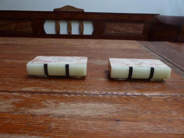 2 Art deco marmeren boekensteunen, Antiek en Kunst, Antiek | Woonaccessoires, Ophalen of Verzenden