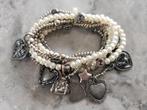Armbanden Set Zilver Wit - Nieuw in Luxe Doos, Overige materialen, Wit, Nieuw, Ophalen of Verzenden