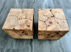 2x Houten kubus meubel / bijzettafels, Ophalen, Minder dan 45 cm, Minder dan 55 cm, Gebruikt