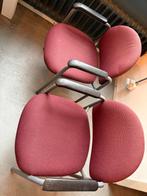 Rode stoffen stoelen 4 stuks, Huis en Inrichting, Stoelen, Gebruikt, Ophalen of Verzenden, Vier, Stof