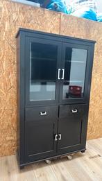 Buffetkast zwart, Huis en Inrichting, Kasten | Buffetkasten, Ophalen, Met plank(en), Gebruikt, 100 tot 150 cm