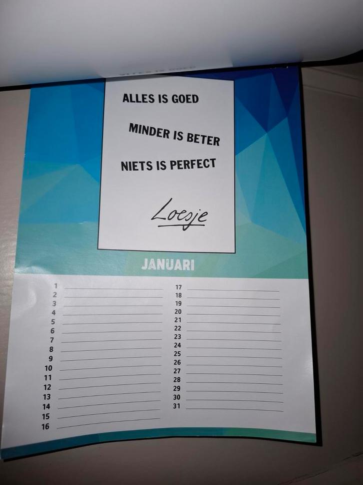 Loesje verjaardagskalender, Diversen, Kalenders, Zo goed als nieuw, Maandkalender, Ophalen